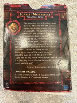 WoW Warcraft TCG SCARLET MONASTERY DUNGEON DECK COMPLETE w Treasures & Loot Card - Image 4