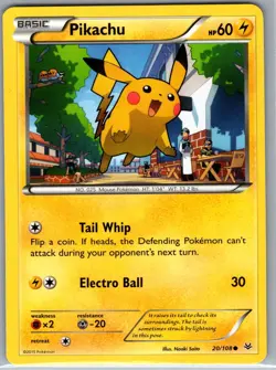 Pikachu 20/108 Non Holo XY - Roaring Skies - Pokemon Card - NM - Image 1