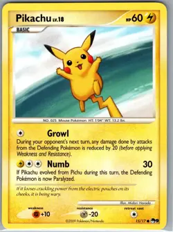 Pikachu 15/17 Non Holo POP Series 9 - Pokemon Card - NM - Image 1