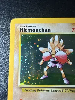 Hitmonchan 008/130 Base Set 2 Holo Rare Pokemon Card 2000 Swirl - Image 4