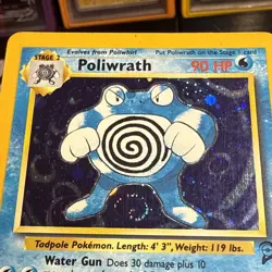 Pokemon Card - Poliwrath Base Set 2 15/130 Holo Rare SWIRL?? - Image 2