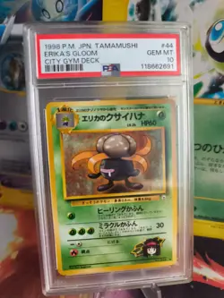 Pokemon Card Erika's Gloom Duflor Leaders Stadiu Japanese Gym heroes 1998 PSA 10 - Image 1