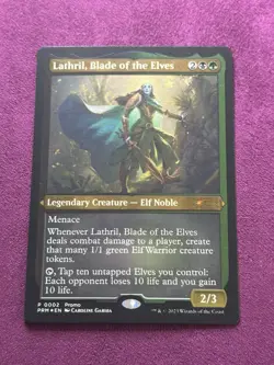 Magic The Gathering MTG LATHRIL, BLADE OF THE ELVES ETCHED FOIL Promos NM - Image 2