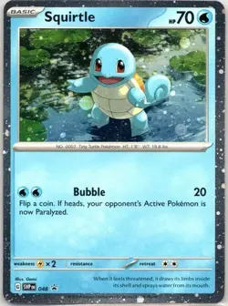Scarlet and Violet 151 Pokemon Squirtle SVP 048 Holo Rare SVP Black Star Promo - Image 1