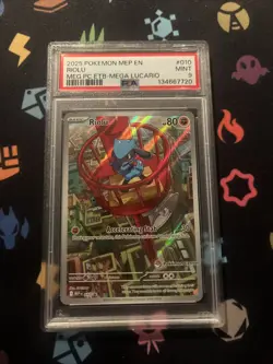 Pokemon TCG Riolu Mega Evolutions Pokemon Center Promo PSA 9 - Image 1