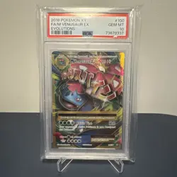 Pokemon 2016 XY Evolutions Full Art Mega Venusaur EX 100/108 PSA 10 Gem Mint - Image 1