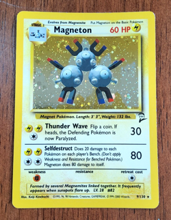 Pokemon TCG Magneton Base Set 2 9/130 holo rare with SWIRL 2000 WOTC LP - Image 1
