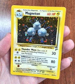 Pokemon TCG Magneton Base Set 2 9/130 holo rare with SWIRL 2000 WOTC LP - Image 3