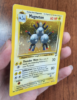 Pokemon TCG Magneton Base Set 2 9/130 holo rare with SWIRL 2000 WOTC LP - Image 4