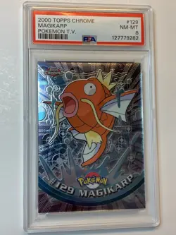 2000 Topps Chrome Pokemon Series 2 #129 Magikarp PSA 8 NM-MT - Image 1