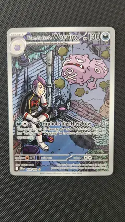 Pokemon TCG Destined Rivals Team Rockets Weezing Card 199/182 Illustration Rare - Image 1