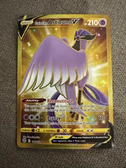 Pokemon TCG Galarian Articuno v 181/172 Brilliant Stars Gold Secret Rare Card - Image 1
