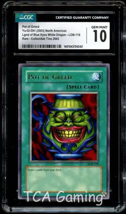 CGC 10 GEM MINT Pot of Greed LOB-119 RARE LOB Yugioh Card 242 - Image 1