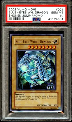 PSA 10 GEM MINT Blue-Eyes White Dragon JMP-001 SECRET RARE HOLO Yugioh Card 654 - Image 2