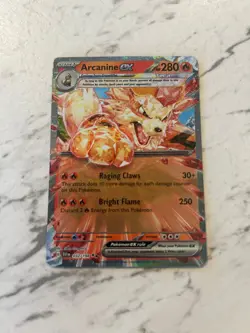 Pokemon TCG Arcanine EX Holo Double Rare Card Scarlet Violet Base Set 032/198 - Image 1
