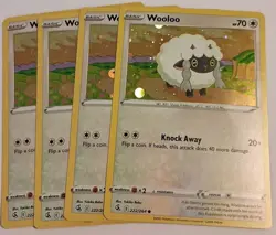4x Pokemon TCG Wooloo Cosmos Holo Rare Promo Card 222/264 NM Fusion Strike - Image 1