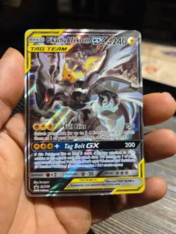 Pikachu & Zekrom GX SM168 MP-HP *Creases Pokemon Card Sun & Moon Promo Tag Team - Image 3