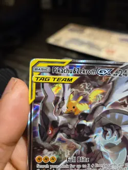 Pikachu & Zekrom GX SM168 MP-HP *Creases Pokemon Card Sun & Moon Promo Tag Team - Image 4