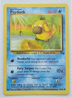 1st Edition Fossil Psyduck 53/62 Pokemon Card 1999 LP - Image 1