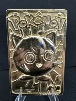 VTG 1999 Pokemon Burger King Limited Edition 23K Gold Plated Jigglypuff Card - Image 1