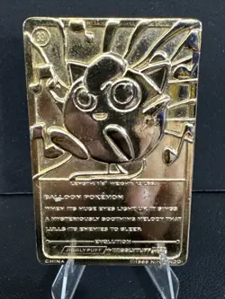 VTG 1999 Pokemon Burger King Limited Edition 23K Gold Plated Jigglypuff Card - Image 2