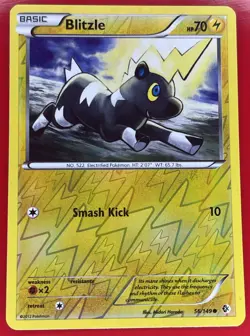Pokemon TCG Blitzle 56/149 Reverse Holo B&W Boundaries Crossed 2012 English LP - Image 1