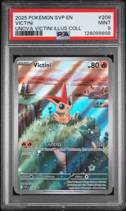 2025 POKEMON SVP EN-SV BLACK STAR PROMO #208 VICTINI PSA 9 - Image 1