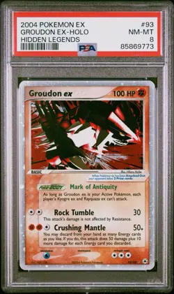 Pokemon Groudon EX Holo 93/101 PSA 8 #93 2004 EX Hidden Legends - Image 1