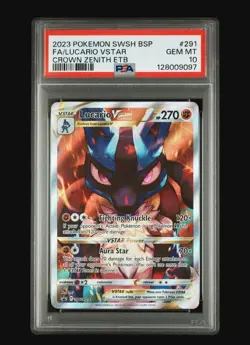 Lucario VSTAR / PSA 10 / Crown Zenith Black Star Promo SWSH291 / Pokemon - Image 1