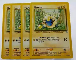4x Vintage Pokemon TCG Mareep Neo Discovery 58/75 Regular Unlimited Common MP - Image 1