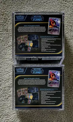 2X Phantasmal Flames Pokemon Center Elite Trainer Box SEALED with acrylic cases - Image 2