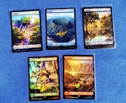 MTG Magic Final Fantasy FOIL Chocobo Track Lands All Holiday Variants 5 Card Set - Image 1