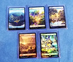 MTG Magic Final Fantasy FOIL Chocobo Track Lands All Holiday Variants 5 Card Set - Image 3
