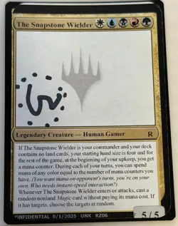 The Snapstone Wielder Magic the Gathering Unknown Playtest Card - autographed - Image 1