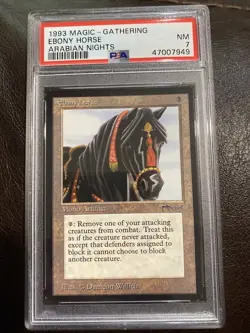 MTG Ebony Horse Arabian Nights PSA 7 NM - Image 1