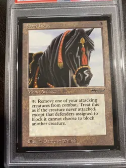 MTG Ebony Horse Arabian Nights PSA 7 NM - Image 2