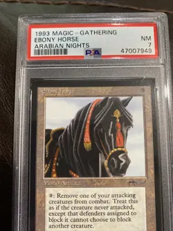 MTG Ebony Horse Arabian Nights PSA 7 NM - Image 3