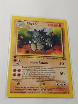 1999 Pokemon Rhydon 45/64 Fossil Set First Edition NM (1957) - Image 1