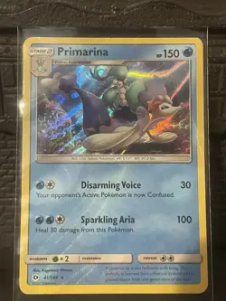RARE Primarina 41/149 SM Base Set (Water Web Holo) NM-EX Condition Pokemon TCG - Image 1