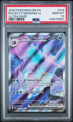 POKEMON DRI EN-DESTINED RIVALS #216 TEAM ROCKET'S NIDOKING EX PSA 10 - 128670650 - Image 1