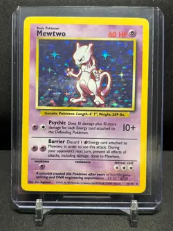 Mewtwo 10/102 Holo Rare Pokemon 1999 Unlimited Base Set MP - Image 1