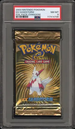 2003 NINTENDO POKEMON EX SANDSTORM BOOSTER PACK ZANGOOSE PSA NM-MT 8 - Image 1