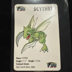 KFC Vintage 1998 Nintendo Pokemon Scyther Mini Card #123 - Image 1