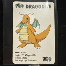 Pokemon Dragonite 149 Mini Card 1998 Applause Nintendo KFC Promo Vintage LP - Image 1