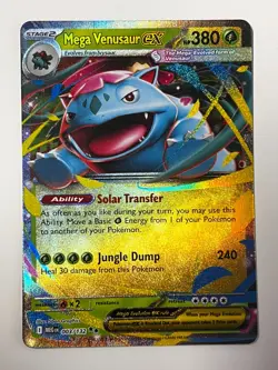 Mega Venusaur ex Double Rare 003/132 Mega Evolution Pokemon TCG Near Mint Card - Image 1