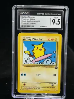 Surfing Pikachu #28 Black Star Promo Pokemon League 2001 CGC 9.5 ? ?? - Image 1
