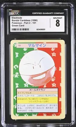??? CGC 8 1996 Pokemon Cardass Japanese Electrode 101 Part 2 Green Card psa - Image 1