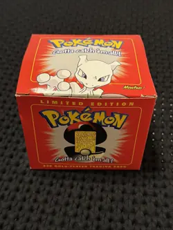 1999 Pokemon 23k Gold Plated Mewtwo Trading Card Sealed NIB Burger King Red Box - Image 1