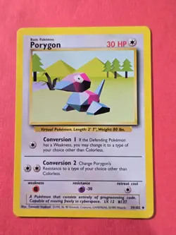 1999 Pokemon Base Unlimited #39 Porygon, UC, NF/H, cds2 - Image 1