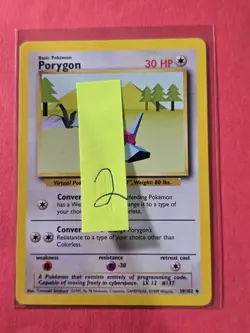 1999 Pokemon Base Unlimited #39 Porygon, UC, NF/H, cds2 - Image 3
